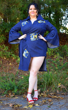 Load image into Gallery viewer, ---Sold- out --Denim wrap Jacket with high/low hem and patchwork accents