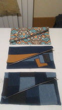Load image into Gallery viewer, Denim Patchwork Fold Over Clutches